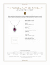 2.22 Ct. Pink Sapphire and Natural Diamond Pave Pendant, 18K White Gold Scan Report