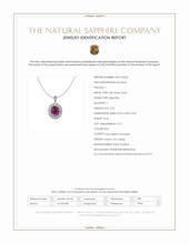 2.22 Ct. Pink Sapphire and Natural Diamond Pave Pendant, 18K White Gold Scan Report
