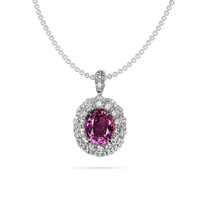 2.22 Ct. Sapphire 18K White Gold pendant