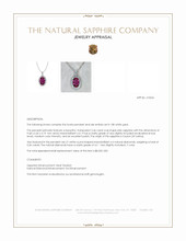 2.46 Ct. Pink Sapphire and Natural Diamond Pave Pendant, 18K White Gold Appraisal
