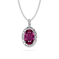 2.46 Ct. Sapphire 18K White Gold pendant