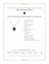 2.74 Ct. Blue Sapphire and Natural Diamond Pave Pendant, 18K White Gold Scan Report