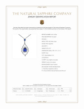 3.01 Ct. Blue Sapphire and Natural Diamond Pave Pendant, 18K White Gold Scan Report