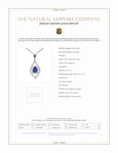 3.01 Ct. Sapphire Natural Diamond Pave Pendant, 18K White Gold Scan Report