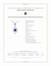 3.01 Ct. Blue Sapphire and Natural Diamond Pave Pendant, 18K White Gold Scan Report