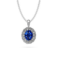 2.26 Ct. Sapphire 18K White Gold pendant