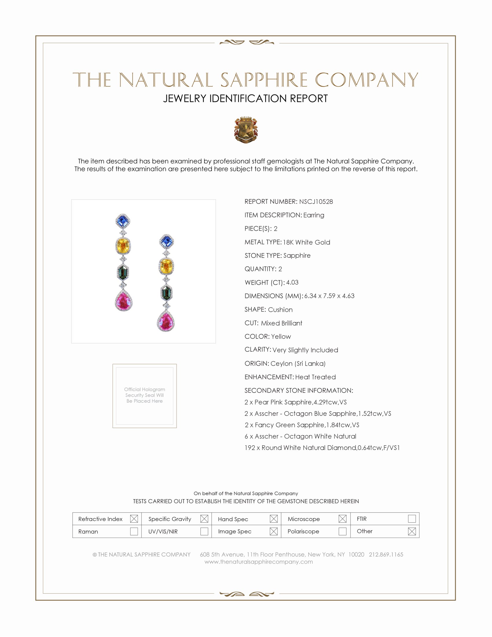 4.03 Ct.Tw. Mixed Sapphire and Natural Diamond Halo Earrings, 18K White Gold