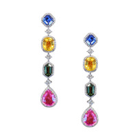 4.03 Ct.Tw. Sapphire 18K White Gold earring