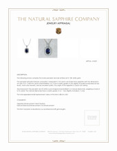 2.18 Ct. Blue Sapphire and Natural Diamond Pave Pendant, 18K White Gold Appraisal