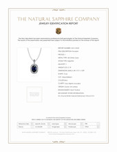 2.18 Ct. Blue Sapphire and Natural Diamond Pave Pendant, 18K White Gold Scan Report