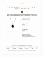2.18 Ct. Blue Sapphire and Natural Diamond Pave Pendant, 18K White Gold Scan Report