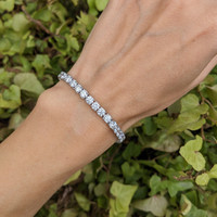 10.52 Ct.Tw. Natural Diamond Pave Bracelet, 14K White Gold Life Style