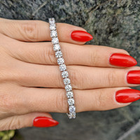 10.52 Ct.Tw. Natural Diamond Pave Bracelet, 14K White Gold Life Style