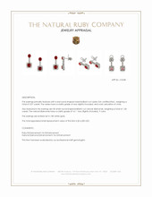 3.07 Ct.Tw.Total Carat Weight Ruby and Natural Diamond Pave Earrings, 18K White Gold Appraisal