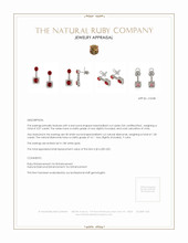 3.07 Ct.Tw. Ruby Natural Diamond Studs Earrings, 18K White Gold Appraisal