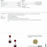 3.07 Ct.Tw. Ruby Natural Diamond Studs Earrings, 18K White Gold Scan Report