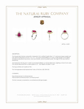 2.17 Ct. Purplish Red Ruby and Natural Diamond Halo Ring, Platinum 950 Appraisal