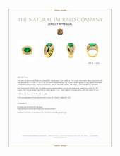 8.10 Ct. Emerald and Natural Diamond Men's Ring, 18K Yellow Gold Appraisal