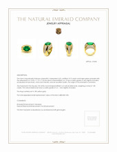 8.10 Ct. Emerald Natural Diamond Men's Ring, 18K Yellow Gold Appraisal