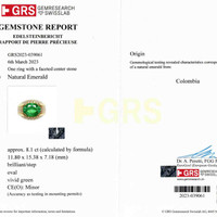 8.10 Ct. Emerald Natural Diamond Men's Ring, 18K Yellow Gold Scan Report