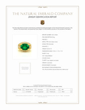 8.10 Ct. Emerald Natural Diamond Men's Ring, 18K Yellow Gold Scan Report