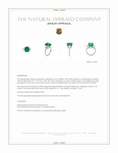 5.59 Ct. Emerald and Natural Diamond Three Stone Ring, Platinum 950 Appraisal