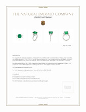 5.59 Ct. Emerald Natural Diamond Three Stone Ring, Platinum 950 Appraisal
