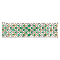 27.81 Ct.Tw. Emerald Natural Diamond Pave Bracelet, 18K White & Rose Image