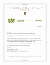 25.68 Ct.Tw.Total Carat Weight Emerald and Natural Diamond Pave Bracelet, 18K Yellow Gold Appraisal