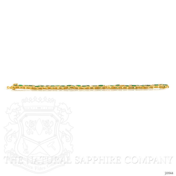 25.68 Ct.Tw. Emerald Natural Diamond Pave Bracelet, 18K Yellow Gold