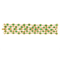 25.68 Ct.Tw. Emerald Natural Diamond Pave Bracelet, 18K Yellow Gold Image
