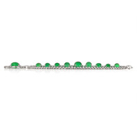 65.83 Ct.Tw. Emerald Natural Diamond Pave Bracelet, 18K White Gold Image