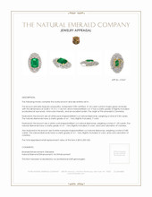 31.53 Ct. Emerald and Natural Diamond Pave Brooch, Platinum & 14K Yellow Appraisal