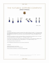 13.29 Ct.Tw.Total Carat Weight Blue Sapphire and Natural Diamond Accent Stones Earrings, Platinum 950 Appraisal
