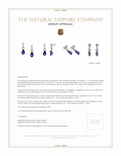 7.19 Ct.Tw.Total Carat Weight Sapphire Sapphire Drops Earrings, Platinum 950 Appraisal