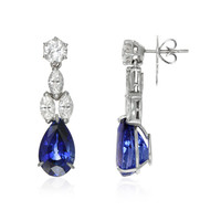 13.29 Ct.Tw. Blue Sapphire and Natural Diamond Drops Earrings, Platinum 950 Image