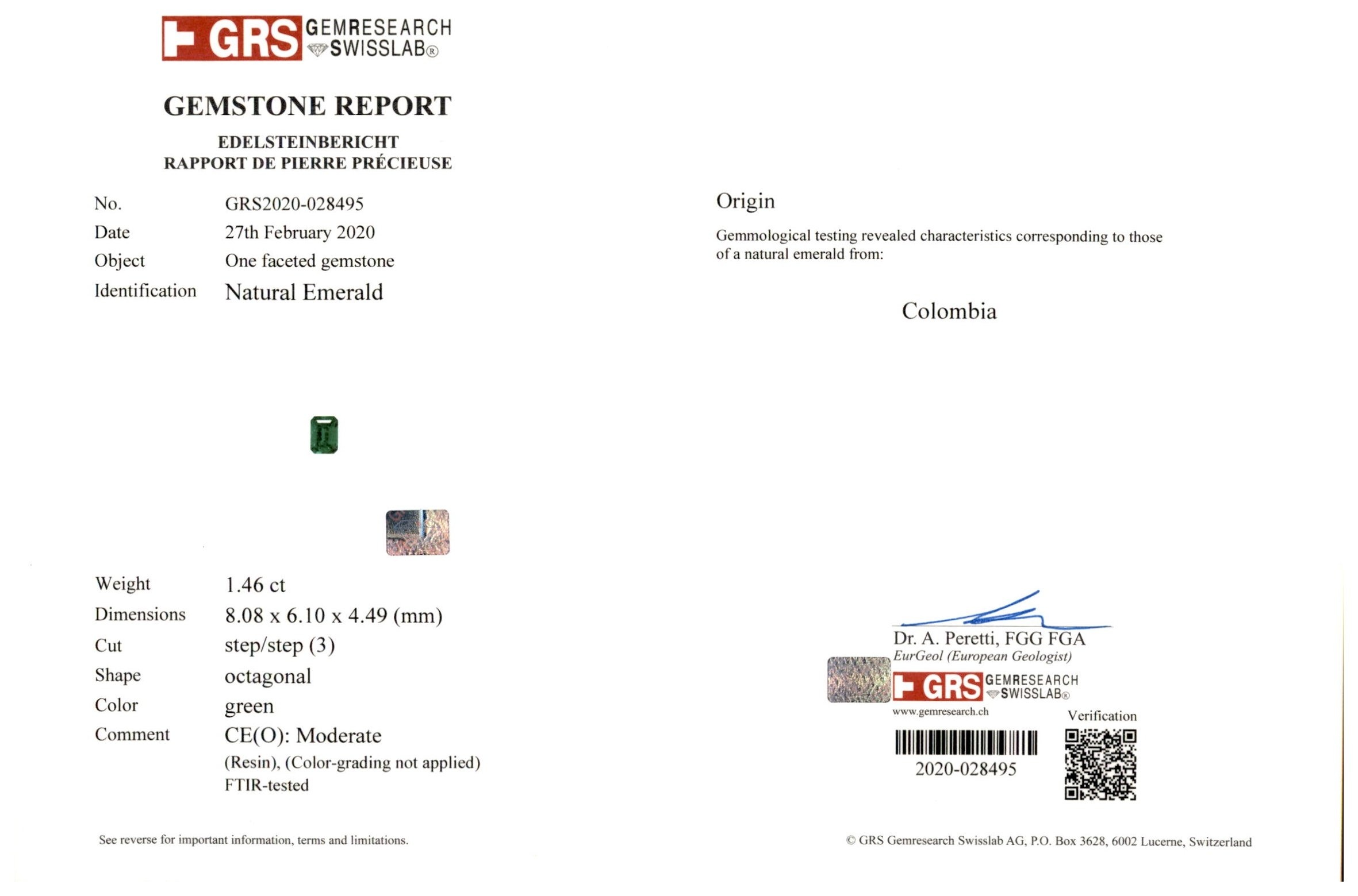 45.79 Ct. Emerald and Natural Diamond Accent Stones Necklace, Platinum 950