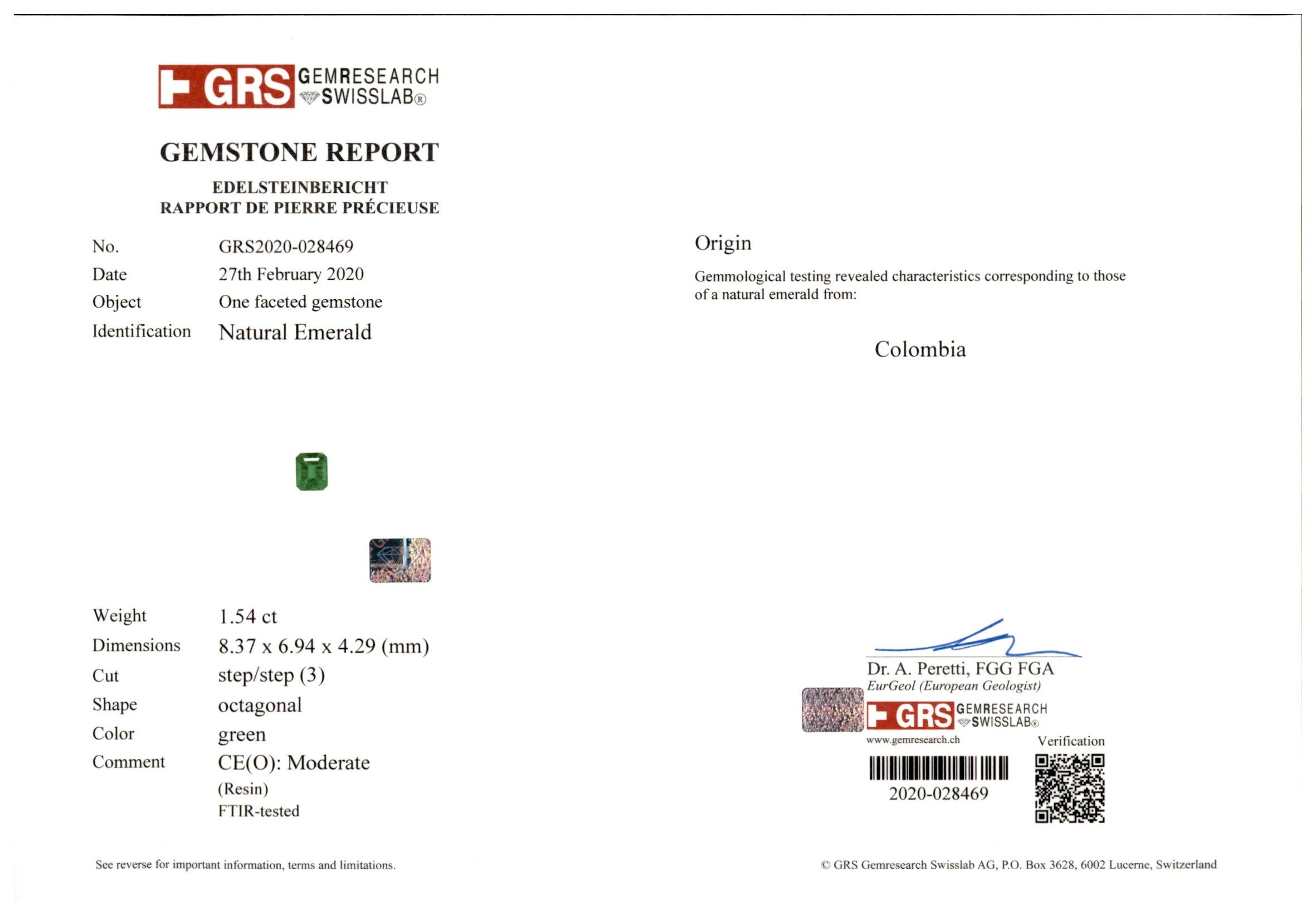 45.79 Ct. Emerald and Natural Diamond Accent Stones Necklace, Platinum 950