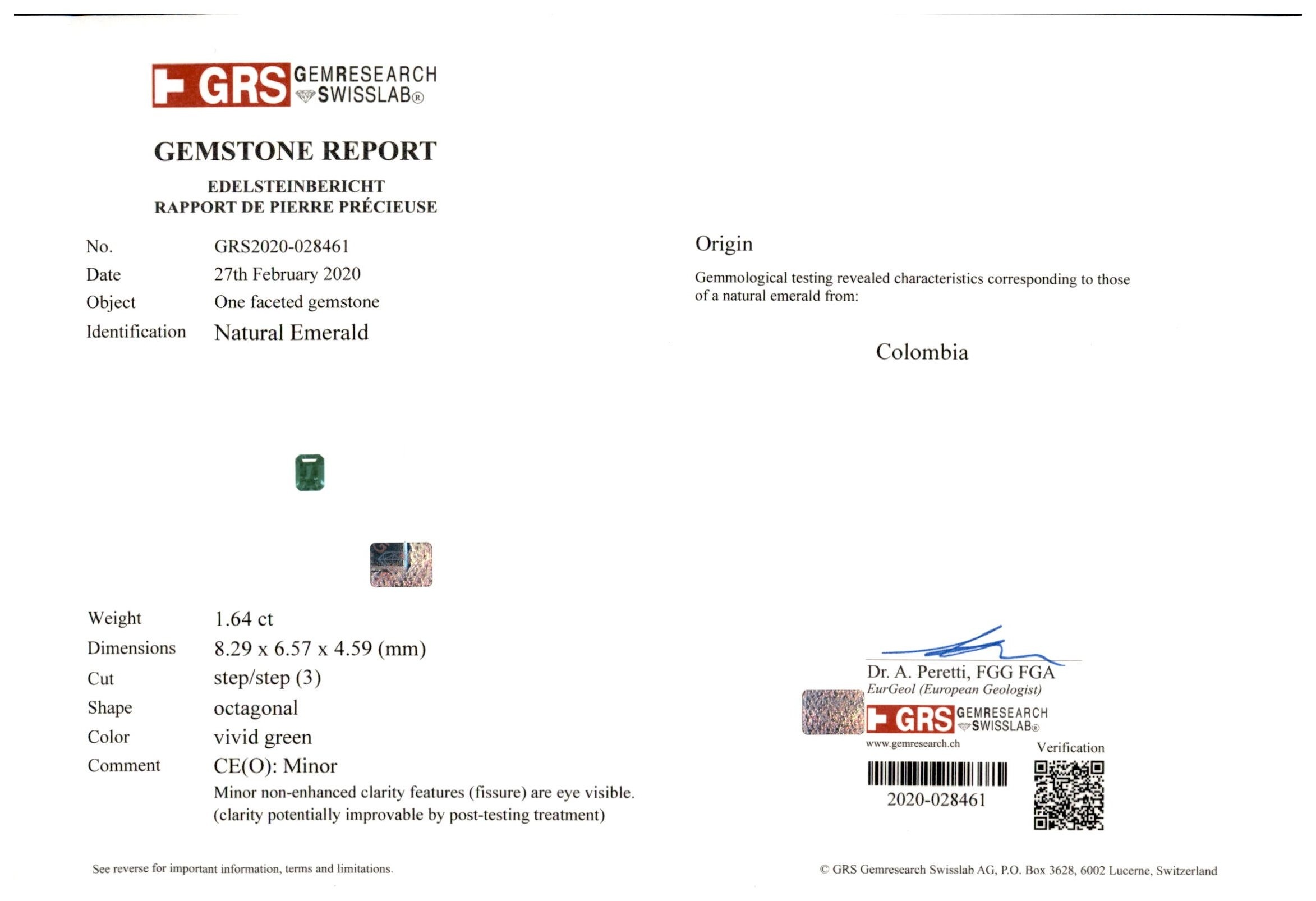 45.79 Ct. Emerald and Natural Diamond Accent Stones Necklace, Platinum 950