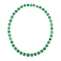 45.79 Ct. Emerald Natural Diamond Accent Stones Necklace, Platinum 950 Video
