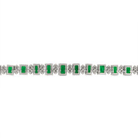 45.79 Ct. Emerald Natural Diamond Accent Stones Necklace, Platinum 950 Image
