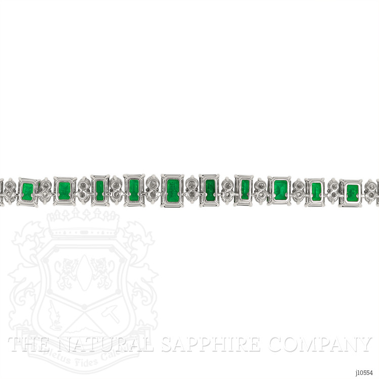 45.79 Ct. Emerald Natural Diamond Accent Stones Necklace, Platinum 950