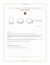 71.74 Ct.Tw.Total Carat Weight Blue Sapphire and Natural Diamond Pave Necklace, 18K White Gold Appraisal