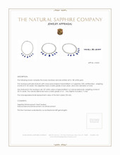 71.74 Ct. Blue Sapphire and Natural Diamond Pave Necklace, 18K White Gold Appraisal