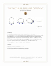 71.74 Ct. Blue Sapphire and Natural Diamond Pave Necklace, 18K White Gold Appraisal