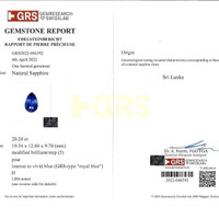 20.24 Ct. Sapphire Sapphire Pave Necklace, 18K White Gold Scan Report