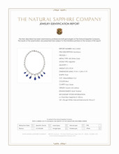71.74 Ct. Blue Sapphire and Natural Diamond Pave Necklace, 18K White Gold Scan Report