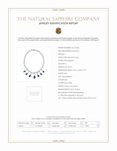 71.74 Ct. Blue Sapphire and Natural Diamond Pave Necklace, 18K White Gold Scan Report