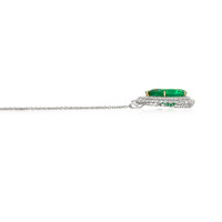 27.93 Ct. Emerald Natural Diamond Pave Pendant, Platinum & 18K Yellow Image