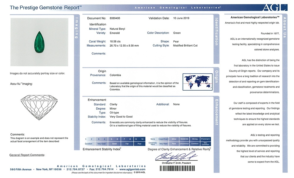 18.58 Ct. Emerald and Natural Diamond Halo Necklace, Platinum 950